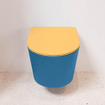 MONDIAZ LAVIE WC suspendu - 36x53cm - sans bride - Ocher (jaune) - softclose - quick-release - abattant WC - Jeans (bleu) SW1208665