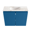 MONDIAZ TURE-DLUX Meuble toilette - 60cm - Jeans - EDEN - vasque Frappe - position centrale - 1 trou de robinet SW1102830