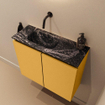 MONDIAZ TURE-DLUX Meuble toilette - 60cm - Ocher - EDEN - vasque Lava - position gauche - sans trou de robinet SW1103875