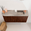 Mondiaz JOYA-DLUX 81.6cm toiletmeubel - ronding links kleur Ruby - Wastafel FAYE positie Rechts 1 kraangat kleur Oza. SW1425539
