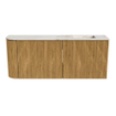 Mondiaz JOYA-DLUX Meuble de salle de bains 101,6 cm - arrondi gauche couleur Chêne - Vasque FAYE position Droite Sans trou de robinet couleur Frappe SW1421957