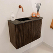 Mondiaz JOYA-DLUX Meuble de salle de bains 61,6cm - arrondi droit couleur Walnut - Vasque FAYE position Gauche Sans trou de robinet couleur Lava SW1422470