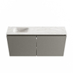 MONDIAZ TURE-DLUX Meuble WC 100 cm Smoke. EDEN vasque Ostra position gauche. Sans trou de robinet. SW1105097