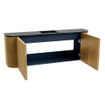 Mondiaz JOYA-DLUX 113.2cm toiletmeubel - ronding links en rechts kleur Oak - Wastafel FAYE positie Midden 1 kraangat kleur Lava. SW1422109