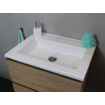 Basic Bella Meuble avec lavabo acrylique 60x55x46cm sans trou de robinet avec miroir Chêne SW398073