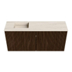 Mondiaz JOYA-DLUX 90cm toiletmeubel - kleur Walnut - Wastafel FAYE positie Links Zonder kraangat kleur Meli. SW1424435