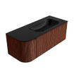 Mondiaz KURVE Ensemble de meuble de salle de bains - 115x46x40cm - 1 tiroir - 1 porte - lavabo solid surface - droit - sans trou de robinet - Ruby SW1415427