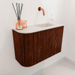 Mondiaz JOYA-DLUX 61.6cm toiletmeubel - ronding links kleur Ruby - Wastafel FAYE positie Rechts Zonder kraangat kleur Meli. SW1425374