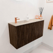Mondiaz JOYA-DLUX 81.6cm toiletmeubel - ronding rechts kleur Walnut - Wastafel FAYE positie Links 1 kraangat kleur Frappe. SW1422337