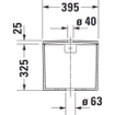 Duravit ME by Starck réservoir double chasse + mécanisme intérieur avec arrivée d'eau par le bas à gauche 6L double chasse blanc SW84192