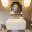 MONDIAZ VICA-DLUX Ensemble meuble de salle de bains - 110cm - meuble bas linen - 2 tiroirs - lavabo encastré cloud central - sans trous de robinet - version haute 60cm - frape SW1089034