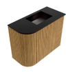 Mondiaz JOYA 51.6cm toiletmeubel - ronding links kleur Oak - Wastafel FAYE positie Rechts Zonder kraangat kleur Urban. SW1421182