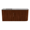 Mondiaz JOYA-DLUX Meuble de toilette 91,6cm - arrondi droit couleur Ruby - Vasque FAYE position Gauche Sans trou de robinet couleur Oza SW1425538