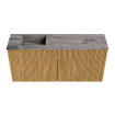 Mondiaz JOYA-DLUX 90cm toiletmeubel - kleur Oak - Wastafel FAYE positie Links Zonder kraangat kleur Sombra. SW1424247