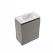 MONDIAZ TURE-DLUX Meuble toilette - 40cm - Smoke - EDEN - vasque Opalo - position centrale - sans trou de robinet SW1126207