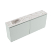 MONDIAZ TURE-DLUX Meuble toilette - 120cm - Greey - EDEN - vasque Glace - position gauche - sans trou de robinet SW1103303