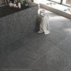 Terravito Solido carreau mural et de sol - 59.5x59.5cm - 8mm - rectifié - antidérapant - aspect pierre naturelle - noir SW863155