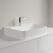 Villeroy & Boch Finion lavabo - underside rectifiée 1 trou de robinet 60x47cm - Ceramic+ avec trop-plein dissimulé stone white SW209550