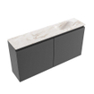 MONDIAZ TURE-DLUX Meuble WC 100 cm Dark Grey. EDEN lavabo Frappe position droite. Sans trou de robinet. SW1102729