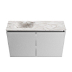 MONDIAZ TURE-DLUX Meuble toilette - 80cm - Plata - EDEN - vasque Glace - position gauche - 1 trou de robinet SW1103469