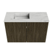 Mondiaz JOYA-DLUX 60cm meuble de salle de bains - couleur Shadow - Vasque FAYE position Gauche 1 trou de robinet couleur Opalo. SW1422936