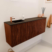 Mondiaz JOYA meuble WC 111,6 cm - arrondi à droite couleur Ruby - Lavabo FAYE position gauche 1 trou de robinet couleur Urban. SW1421861
