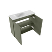 MONDIAZ TURE-DLUX Meuble toilette - 60cm - Army - EDEN - vasque Opalo - position gauche - 1 trou de robinet SW1104212