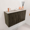 Mondiaz JOYA-DLUX 70cm meuble de salle de bains WC - couleur Shadow - Vasque FAYE position Gauche 1 trou de robinet couleur Opalo. SW1422935