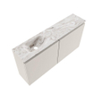 MONDIAZ TURE-DLUX Meuble WC 100cm Linen. Lavabo EDEN Glace position gauche. Sans trou de robinet. SW1103384