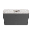 MONDIAZ TURE-DLUX Meuble toilette - 80cm - Dark Grey - EDEN - vasque Glace - position centrale - sans trou de robinet SW1103228