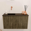 Mondiaz JOYA 70cm toiletmeubel - kleur Dusk - Wastafel FAYE positie Links Zonder kraangat kleur Urban. SW1421631