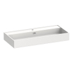 BRAUER Gravity lavabo - 100x46x2cm - 1 bassin - 1 trou de robinet - marbre minéral - blanc soyeux SW1200435