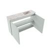 MONDIAZ TURE-DLUX Meuble toilette - 80cm - Greey - EDEN - vasque Glace - position droite - sans trou de robinet SW1103321