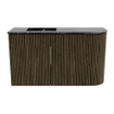 Mondiaz JOYA-DLUX Meuble de salle de bains 71,6cm - arrondi droit couleur Shadow - Vasque FAYE position Gauche Sans trou de robinet couleur Lava SW1422860