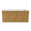 Mondiaz JOYA-DLUX 90cm toiletmeubel - kleur Oak - Wastafel FAYE positie Rechts Zonder kraangat kleur Frappe. SW1421903