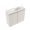 MONDIAZ TURE-DLUX Meuble toilette - 60cm - Linen - EDEN - vasque Frappe - position droite - sans trou de robinet SW1102850