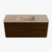 Mondiaz CIRO-DLUX Badkamermeubelset - 120x45x50cm - Solid surface wastafel Arena - 1 wasbak Midden - zonder kraangaten - 2 lades - Walnut SW1530423