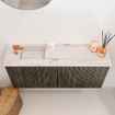 Mondiaz JOYA-DLUX 90cm meuble de salle de bains - couleur Shadow - Vasque FAYE position Gauche 1 trou de robinet couleur Nata. SW1424970