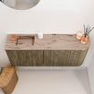 Mondiaz JOYA-DLUX 101.6cm meuble de salle de bains - arrondi droit couleur Dusk - Vasque FAYE position Gauche 1 trou de robinet couleur Arena. SW1425777