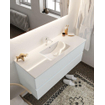 Mondiaz VICA ensemble de meuble de salle de bain - 120cm - meuble sous vasque argile - 2 tiroirs - lavabo denia milieu - 1 trou de robinet - miroir LED - version XL 60cm de haut SW1097908