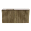 Mondiaz JOYA-DLUX 81.6cm toiletmeubel - ronding rechts kleur Dusk - Wastafel FAYE positie Links Zonder kraangat kleur Arena. SW1425770