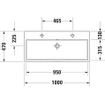 Duravit Vero air opbouw wastafel met 2 kraangaten 100 x 47 cm. wit SW156940