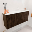 Mondiaz JOYA 90cm meuble de salle de bains - couleur Walnut - Vasque FAYE position Droite 1 trou de robinet couleur Talc. SW1421326
