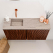 Mondiaz JOYA-DLUX 80cm toiletmeubel - kleur Ruby - Wastafel FAYE positie Links Zonder kraangat kleur Saba. SW1425587