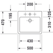 Duravit Vero Lavabo à poser côté dessous meulé 50x47cm avec fixation avec trou pour robinetterie et trop plein et avec Wondergliss Blanc 0292801