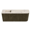 Mondiaz JOYA-DLUX 101.6cm toiletmeubel - ronding rechts kleur Shadow - Wastafel FAYE positie Links Zonder kraangat kleur Nata. SW1425001