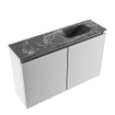 MONDIAZ TURE-DLUX Meuble toilette - 80cm - Plata - EDEN - vasque Lava - position droite - sans trou de robinet SW1104035