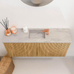 Mondiaz JOYA-DLUX 90cm meuble de toilette - couleur Chêne - Vasque FAYE position Milieu 1 trou de robinet couleur Glace. SW1422009