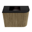 Mondiaz JOYA 51.6cm meuble de toilette - arrondi droite couleur Dusk - Vasque FAYE position Gauche 1 trou de robinet couleur Urban SW1421690