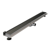 Brauer Caniveau de douche - 100x7.5cm - bride murale - grille à carreler réversible - inox - noir mat SW771559